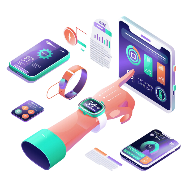 a digital device with a hand pointing at a screen
